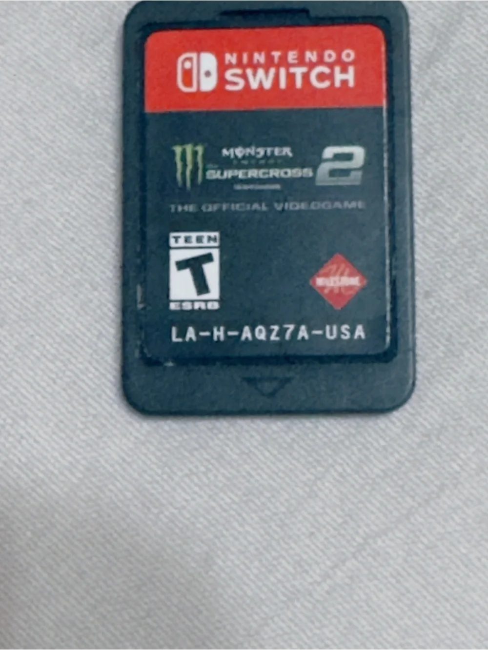 Nintendo Switch Black Game Card with Red Label - Monster Energy Supercross 2